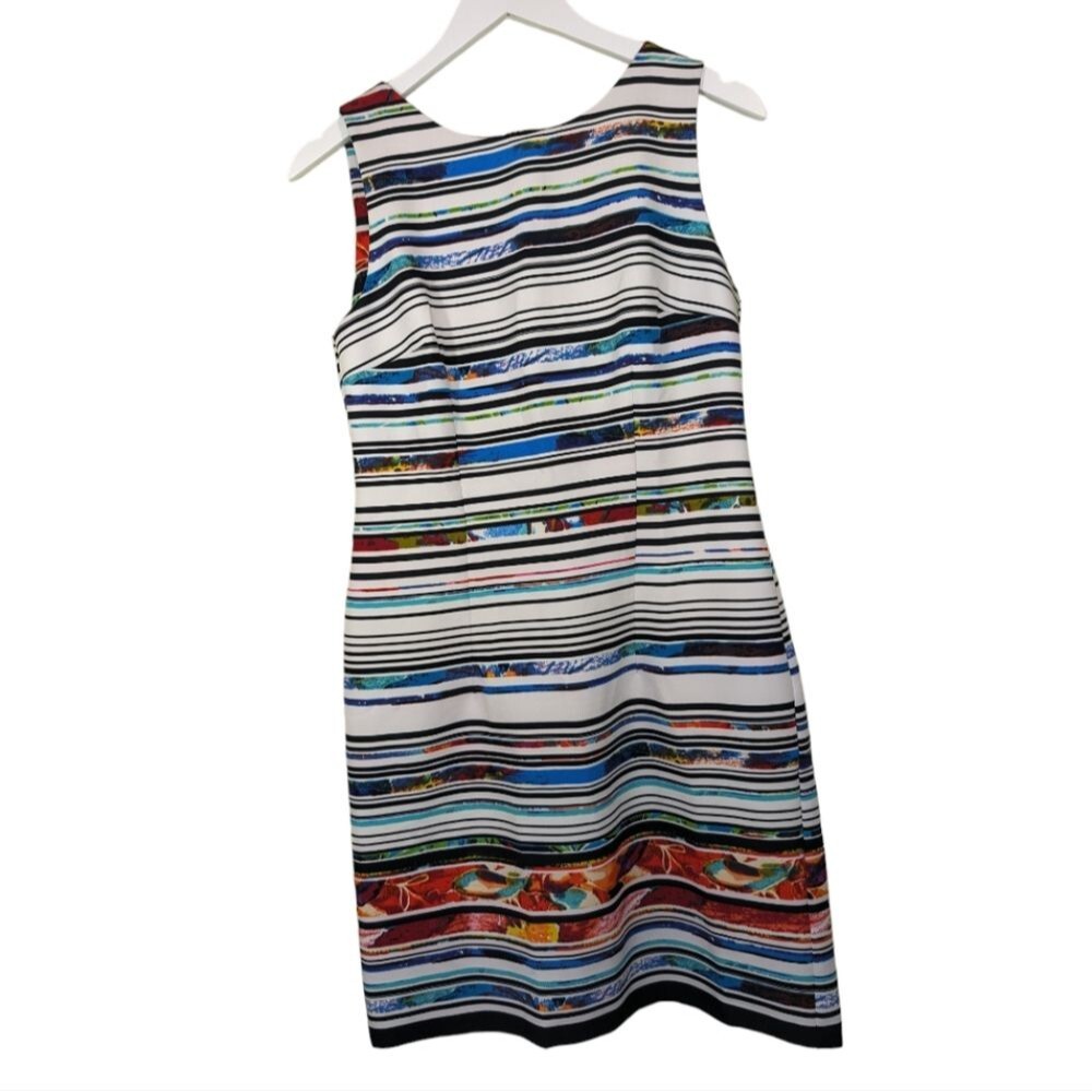 AGB dress striped multicolor sheath sleeveless 6